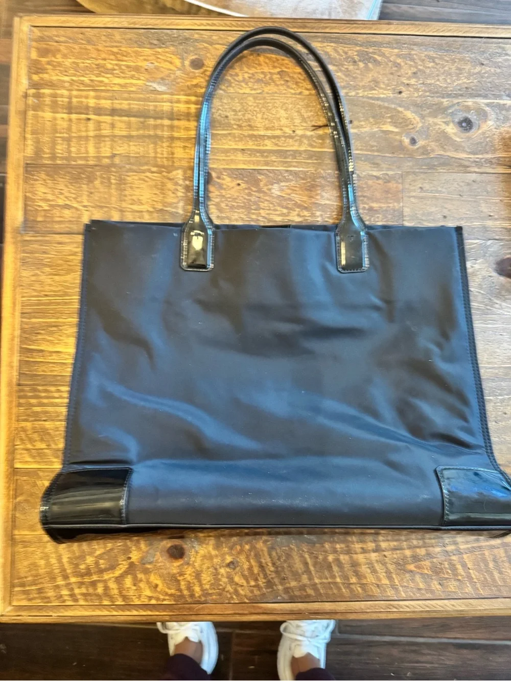 Tory Burch black Tote with Black Logo Medallion